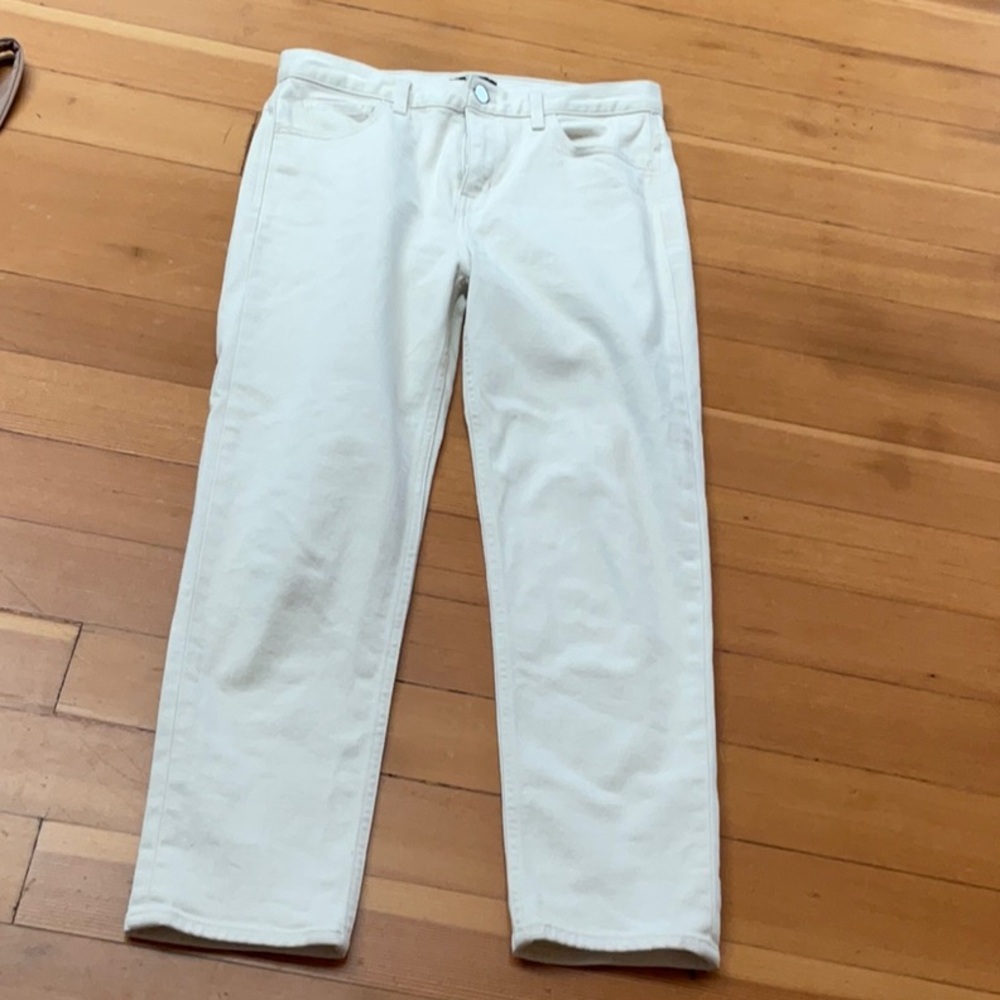 Theory Ivory Denim Jeans Straight Leg 28
